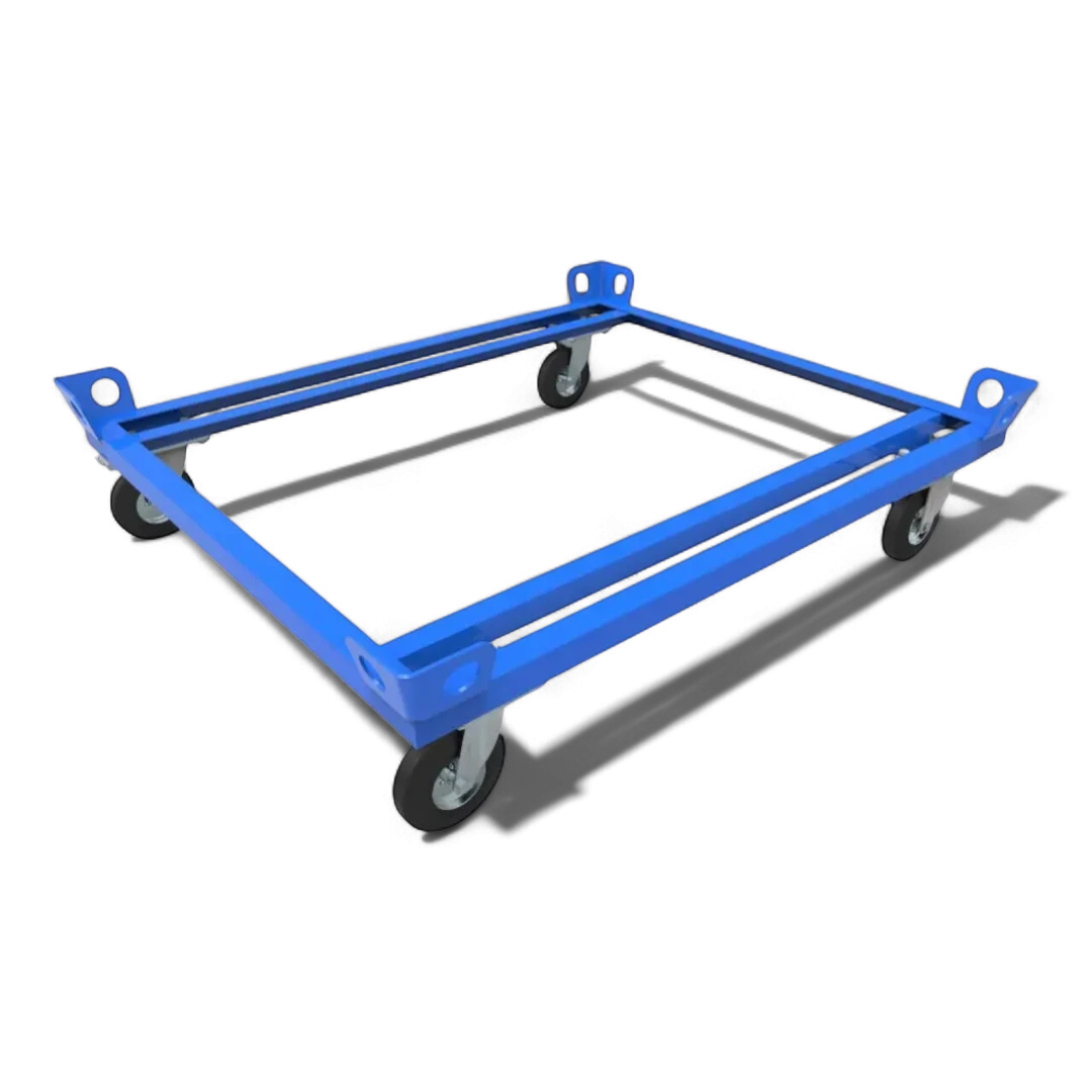 Fahrgestell für Palettentransport – Stabile Stahlkonstruktion mit Lenkrollen. Ideal für Lager und Werkstätten.